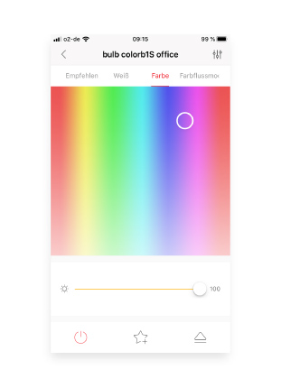 Yeelight App: Farbauswahl